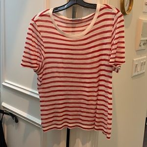 T by Alexander Wang red and white strip tee